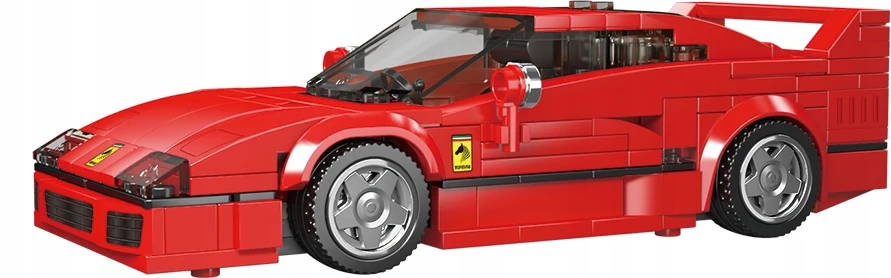 Ferrari F40 - Mould King blokuoja 27038 greičio čempionų rinkinį + vitrina