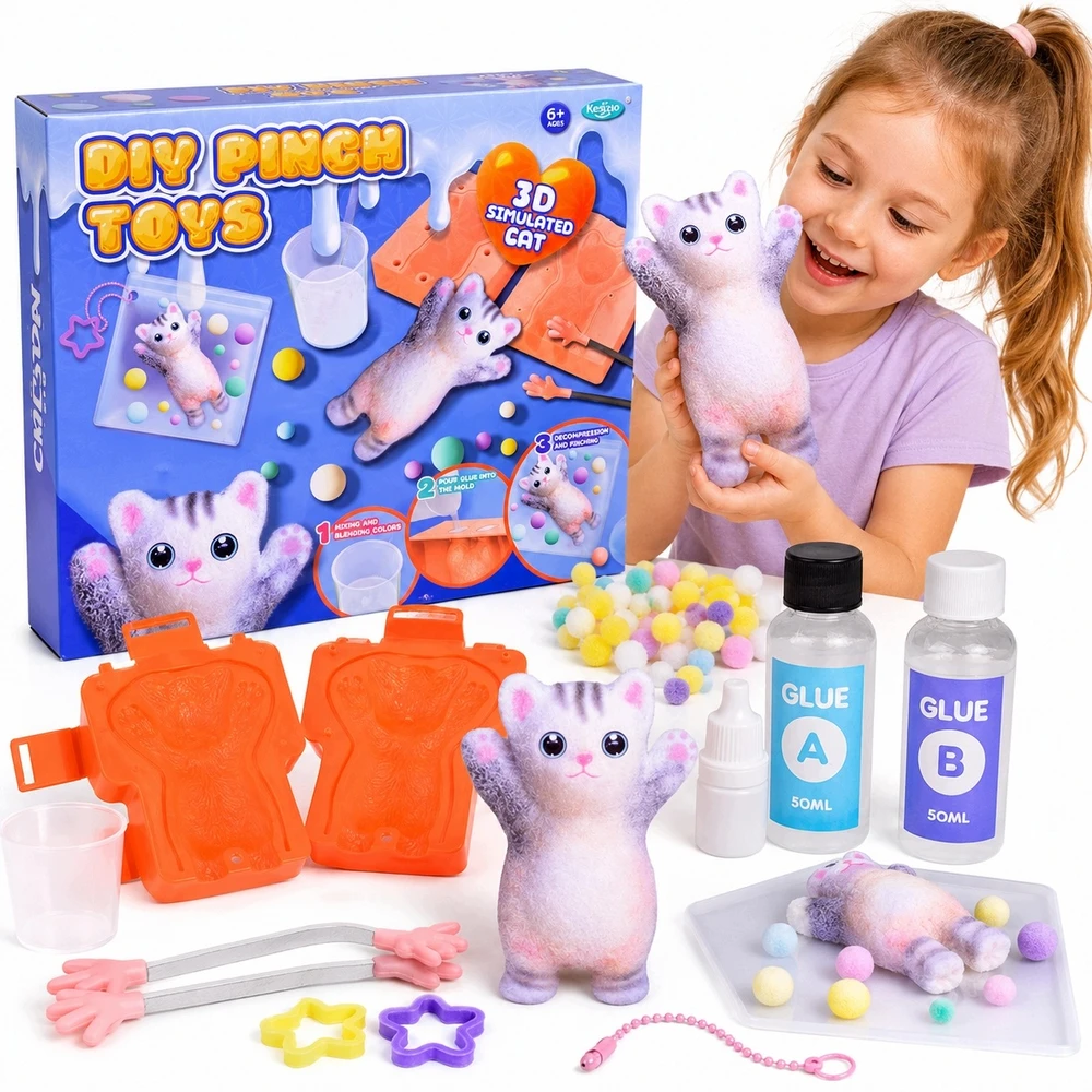 Fest KATĖS LETENĖS ANTISTRESAS SQUISHY DIY RINKINYS, SKIRTAS VAIKAMS GAMINTI SQUISH