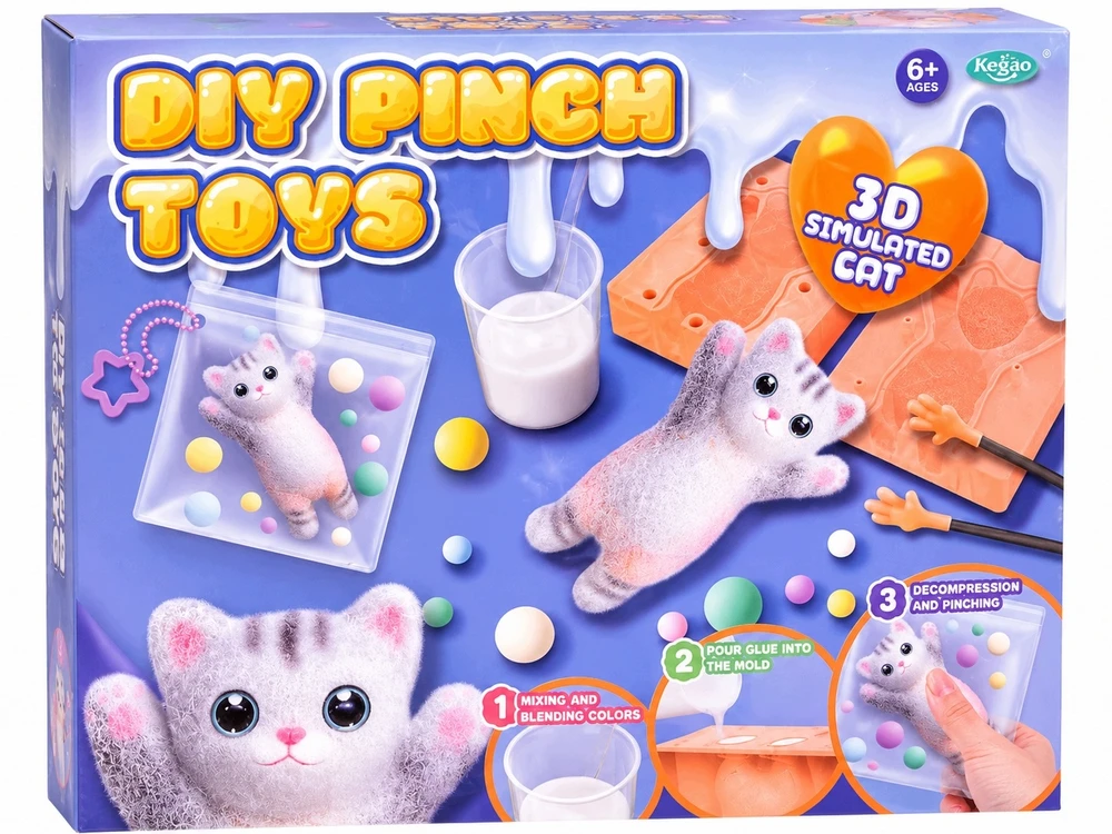 Fest KATĖS LETENĖS ANTISTRESAS SQUISHY DIY RINKINYS, SKIRTAS VAIKAMS GAMINTI SQUISH