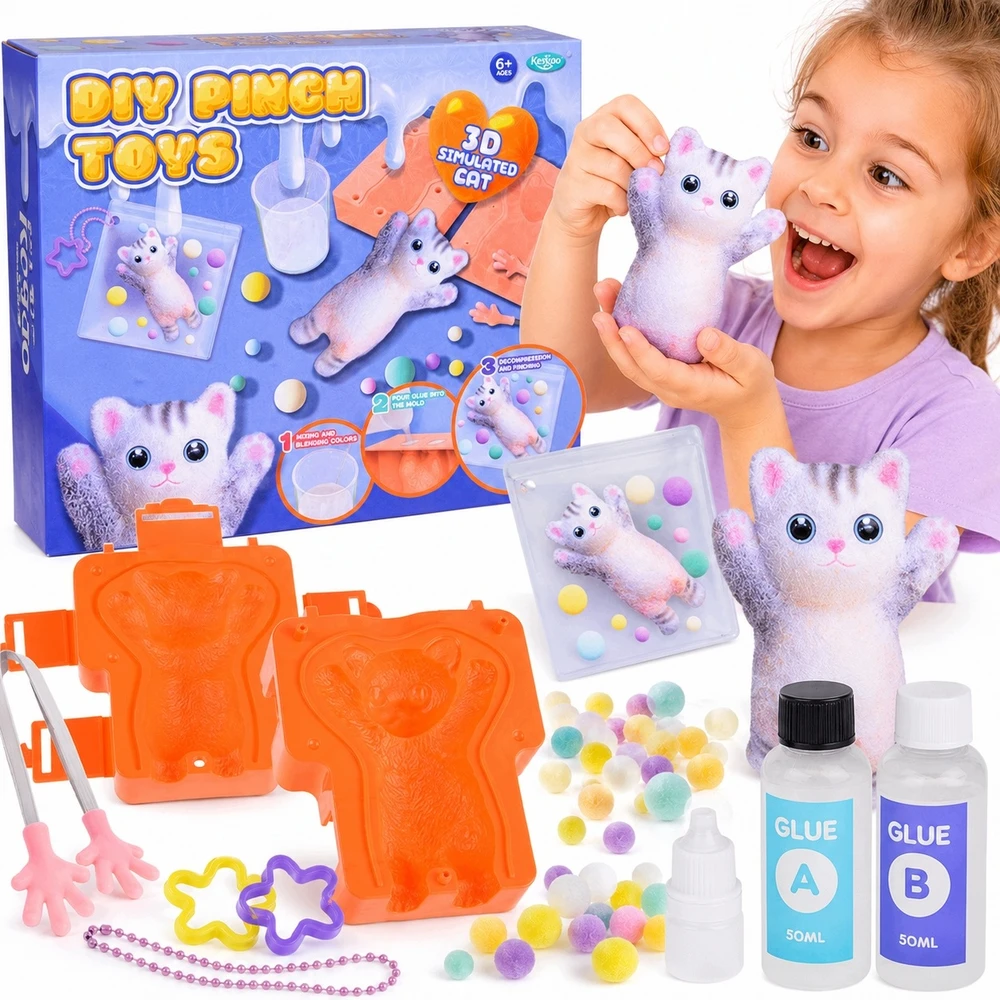 Fest KATĖS LETENĖS ANTISTRESAS SQUISHY DIY RINKINYS, SKIRTAS VAIKAMS GAMINTI SQUISH