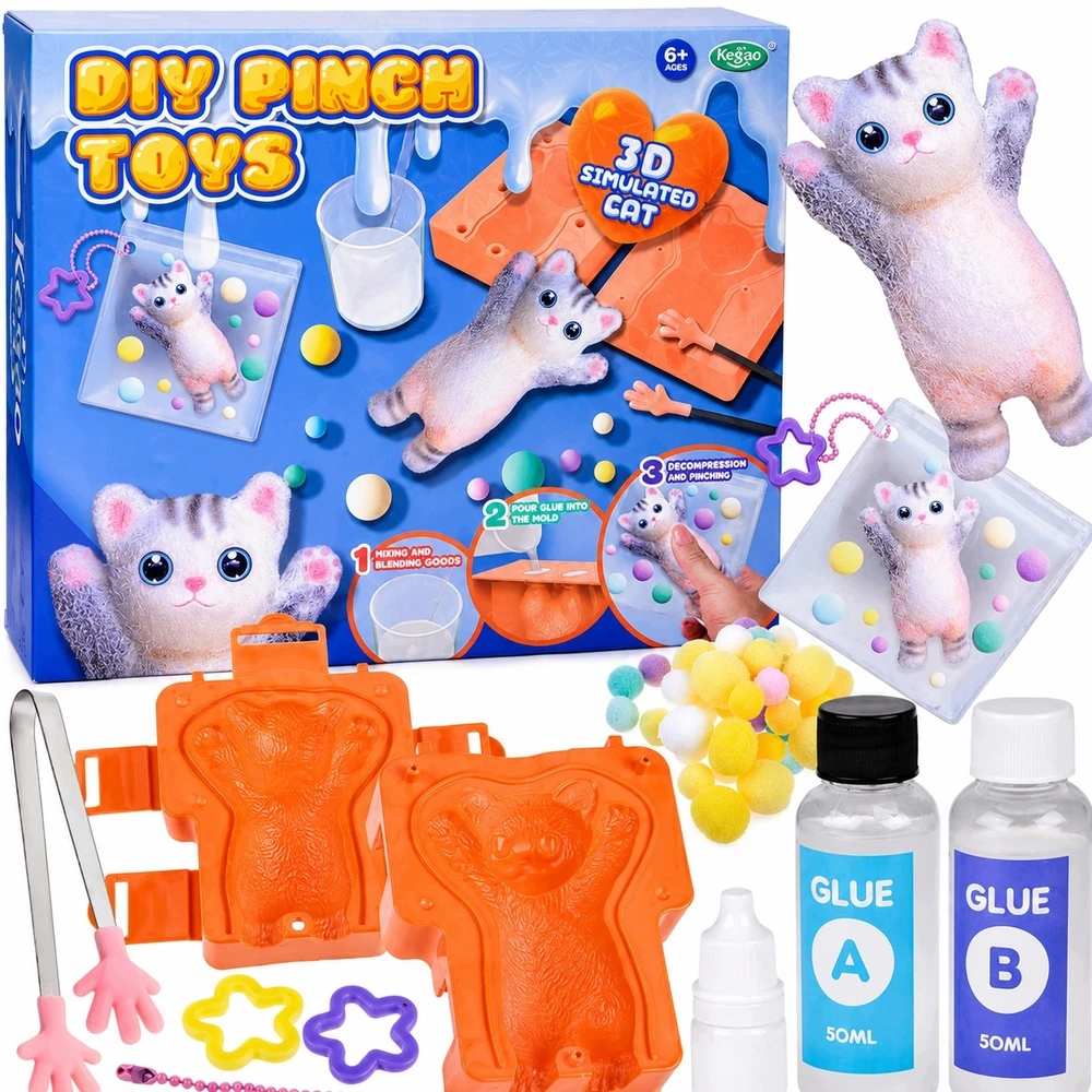 Fest KATĖS LETENĖS ANTISTRESAS SQUISHY DIY RINKINYS, SKIRTAS VAIKAMS GAMINTI SQUISH