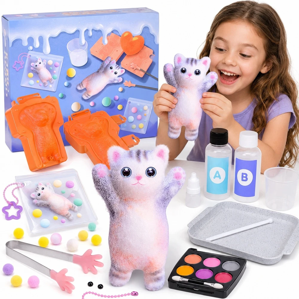 Fest KATĖS LETENĖS ANTISTRESAS SQUISHY DIY RINKINYS, SKIRTAS VAIKAMS GAMINTI SQUISH