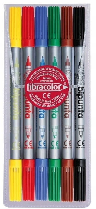 Fibracolor flomasteriai, 6 vnt. su dėklu