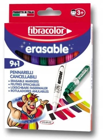 Fibracolor Ištrinami flomasteriai vaikams, 10 vnt.