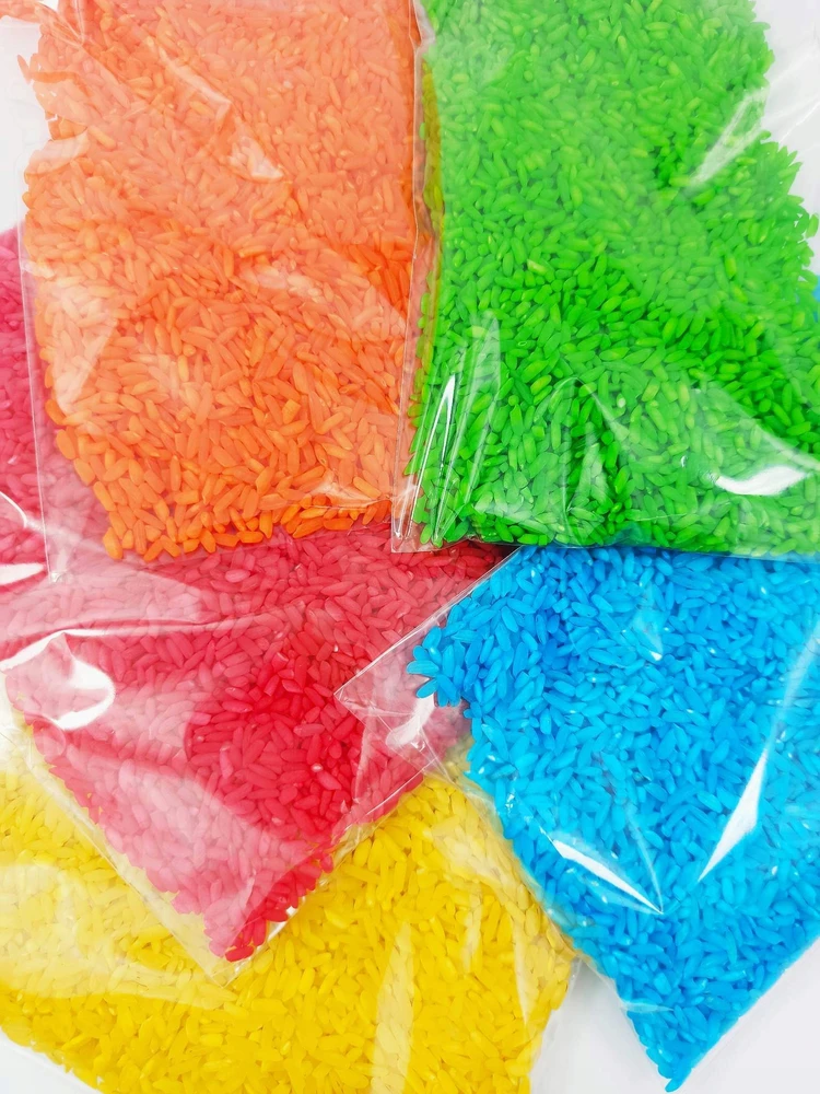 Fifna Mama COLOR SENSORY RYŽIŲ RINKINYS (5x) + MONTESSORIA FORMŲ IŠSIliejimo padėklai