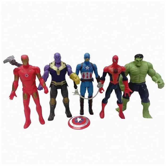 Malplay Keršytojų herojų figūrėlės- AVENGERS SPIDERMAN, HULK, IRON MAN, THANOS