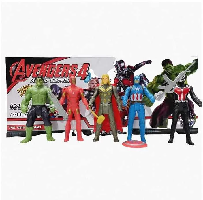 Malplay Keršytojų herojų figūrėlės- AVENGERS SPIDERMAN, HULK, IRON MAN, THANOS