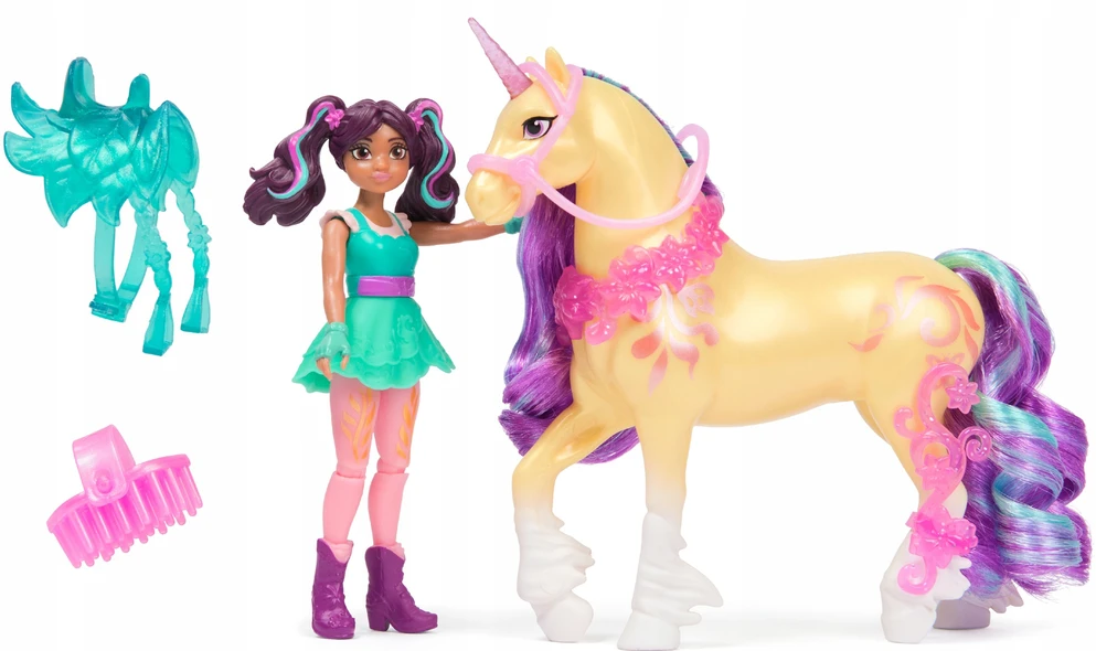 Figūrėlių rinkinys Spin Master Unicorn Academy Ava & Leaf, geltonas