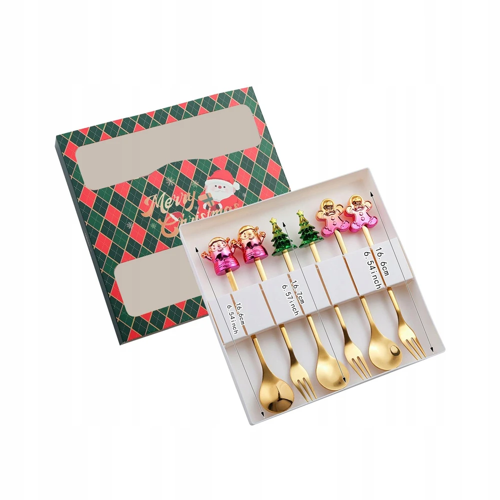 Figury świąteczne Łyżki i widelce Zastawa stołowa Wielozadaniowe mieszane žalia pudełko