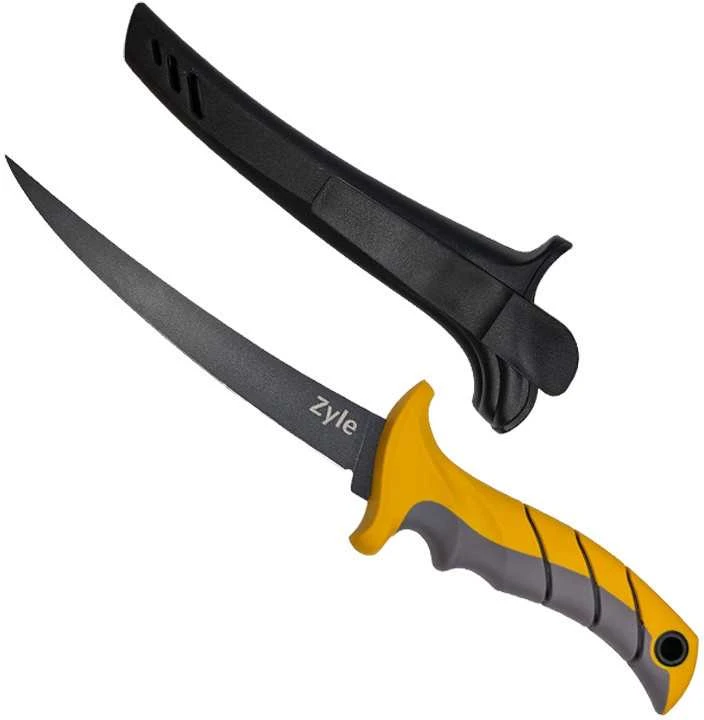 File peilis ZYLE skirtas žuviai, ZY110K, su dėklu, 19 cm