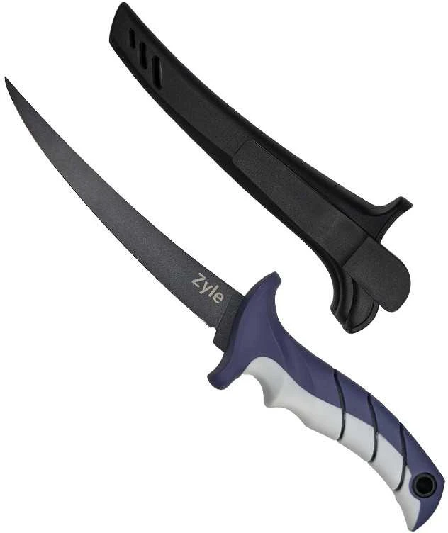 File peilis ZYLE skirtas žuviai, ZY111K, su dėklu, 19 cm