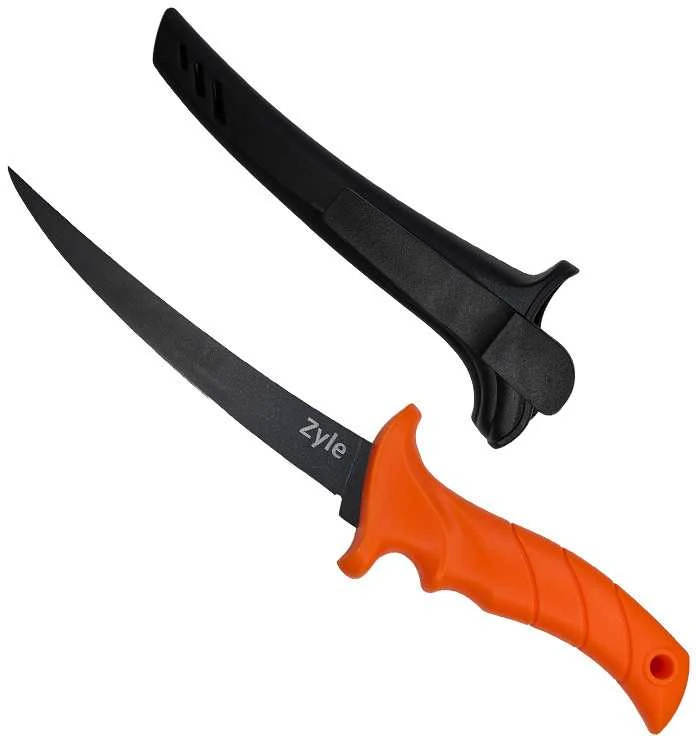 File peilis ZYLE skirtas žuviai, ZY109K, su dėklu,19 cm