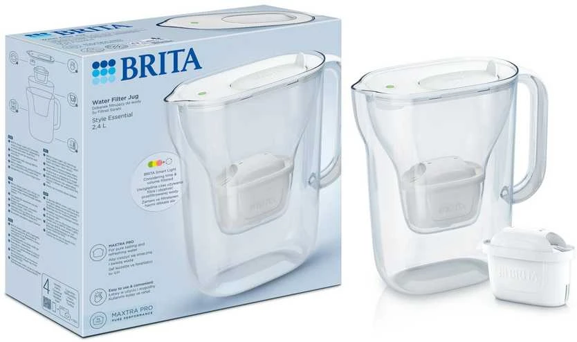 Vandens filtravimo ąsotis BRITA Style Essential 2.4L, smėlio spalvos su 2x MAXTRA PRO filtrais