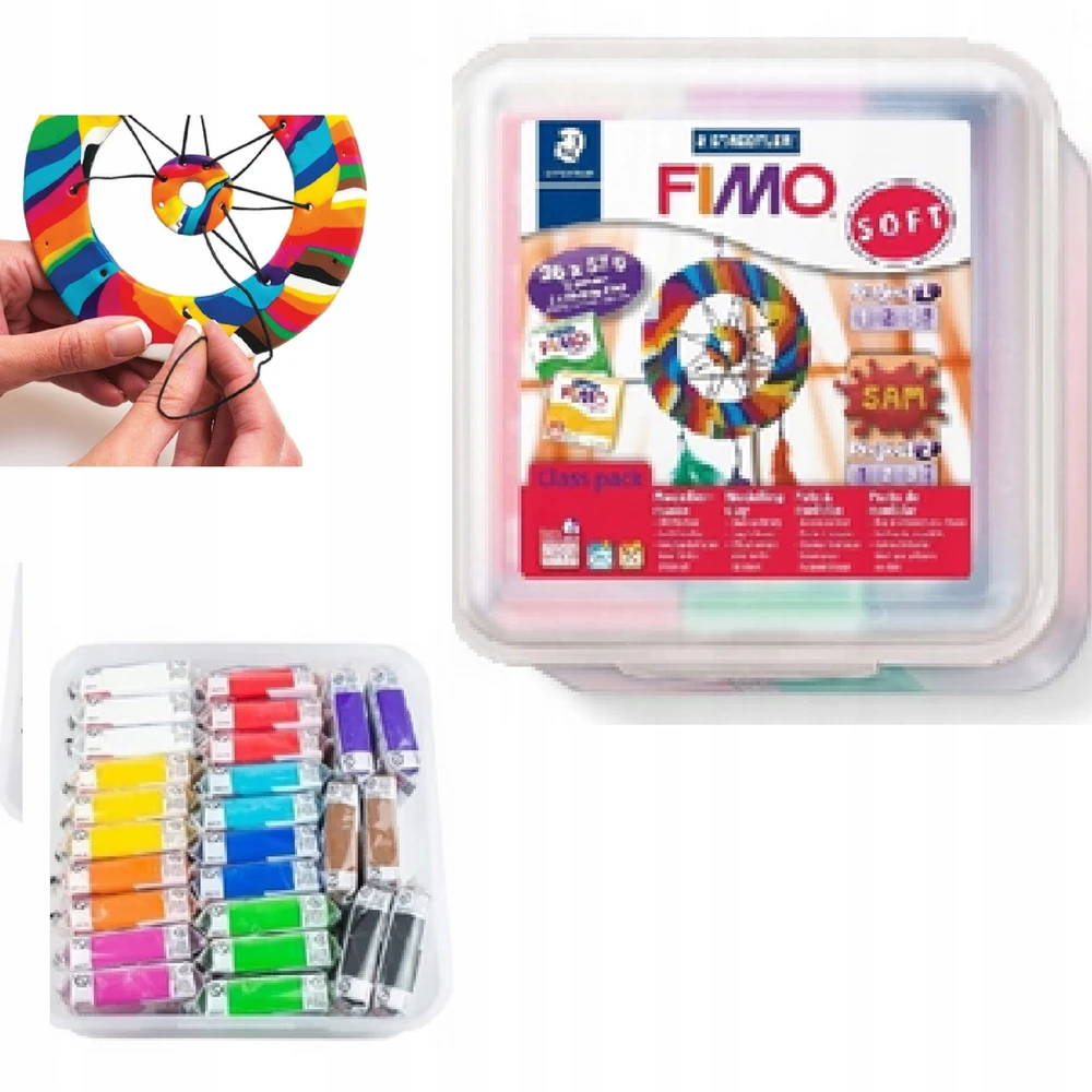 Fimo 26 spalvų polimerinė modelino masė su formavimo įrankiais