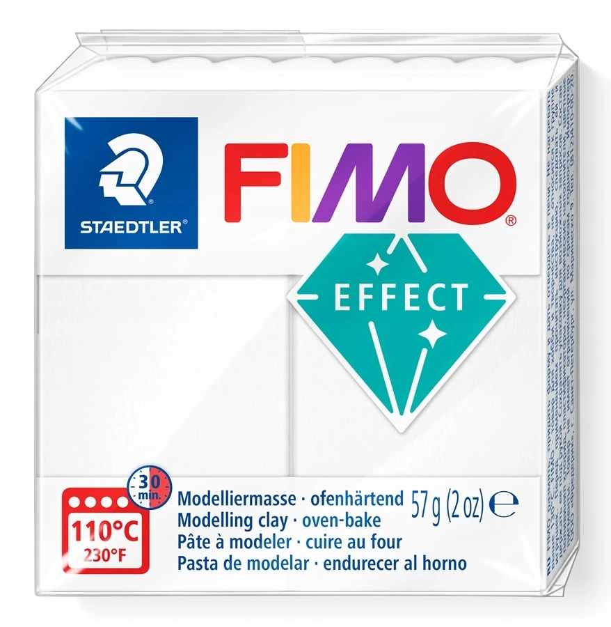 Modelinas FIMO EFFECT, 57 g, permatoma balta sp.