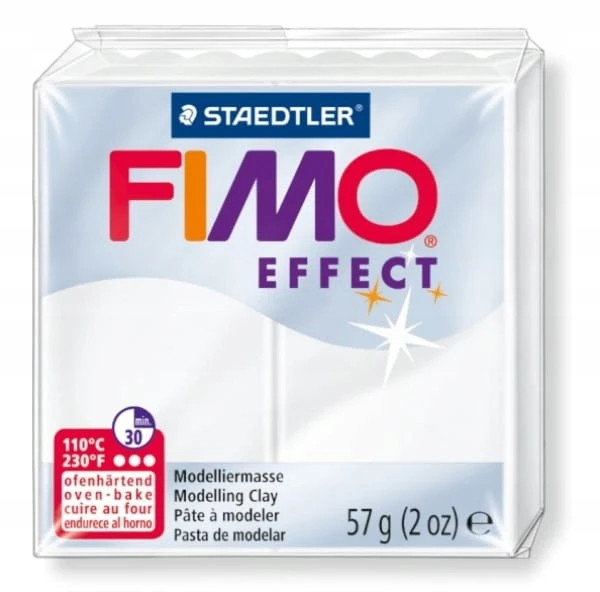 Modelinas FIMO EFFECT, 57 g, permatoma balta sp.