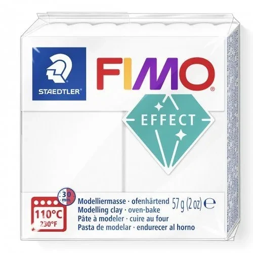 Modelinas FIMO EFFECT, 57 g, naktį šviečianti balta sp.