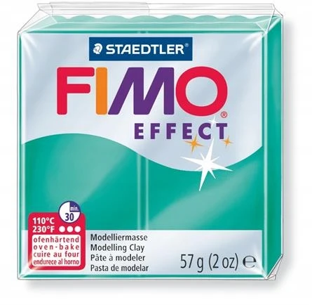 Modelinas FIMO EFFECT, 57 g, permatoma žalia sp.