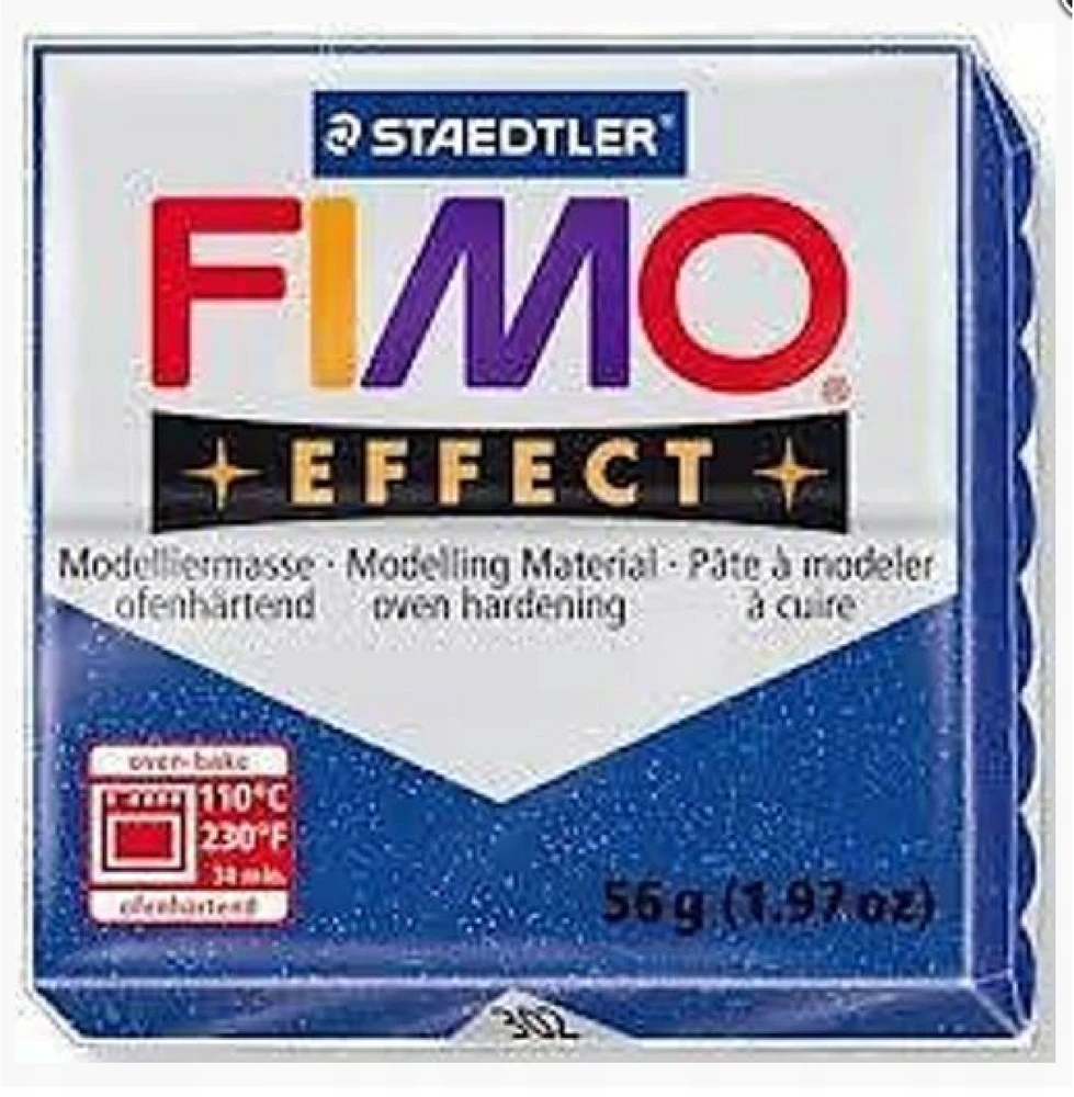 Modelinas FIMO EFFECT, 57 g, su blizgučiais, mėlyna sp.