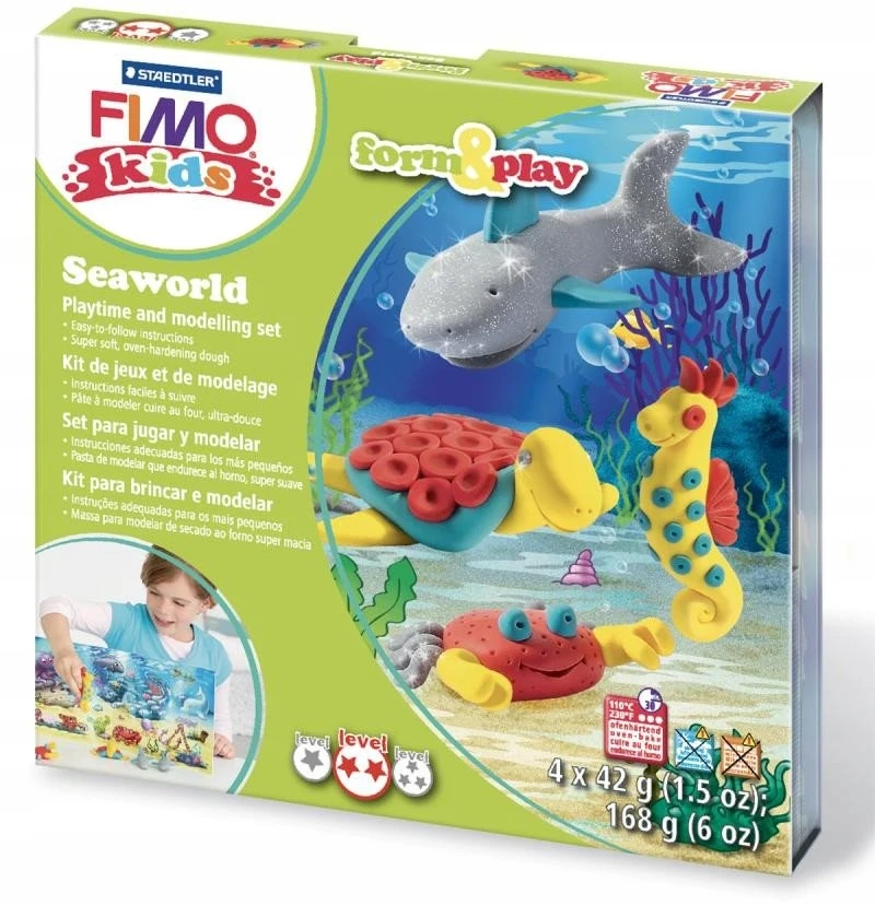 Fimo Kids Form&play 4x42g Ocean modelino rinkinys