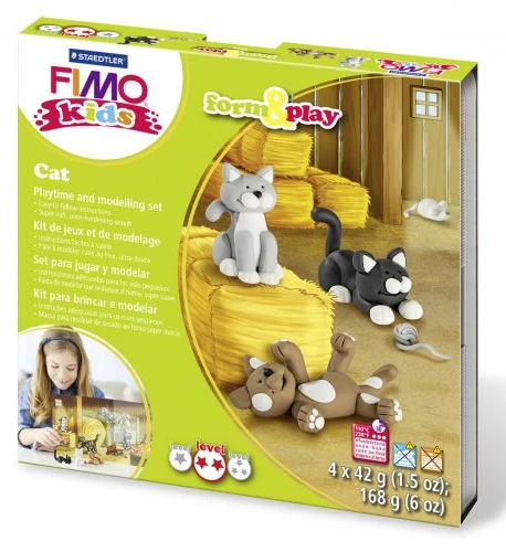 "Fimo Kids Form&Play" rinkinys "Katės 4x42g" - Staedtler
