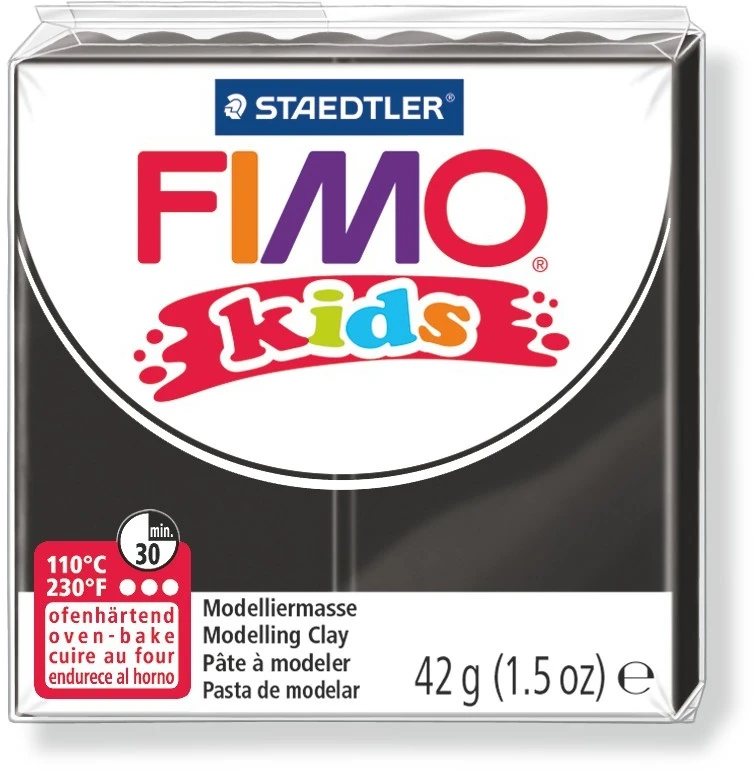 Fimo Kids juoda modeliuojamoji masė vaikams nuo 8 metų - 42g