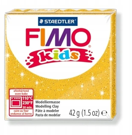 Fimo Kids Modeliavimo masė - Fimo - Blizgantis auksas - 42 gramai - Specialiai vaikams - Nuo 8 metų