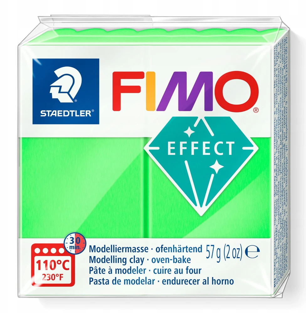 Fimo Polimero tekiniai 57 g - Neoninis efektas - Žalias