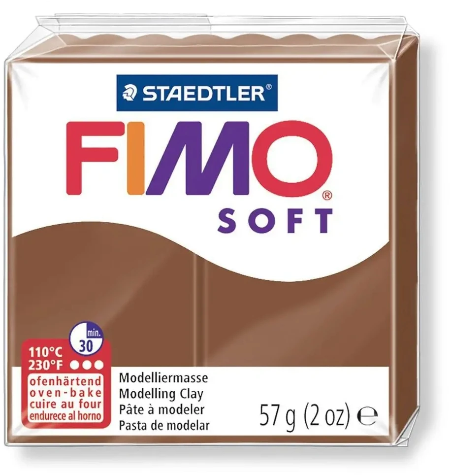 Modelinas FIMO SOFT, 57 g, karamelės ruda sp.