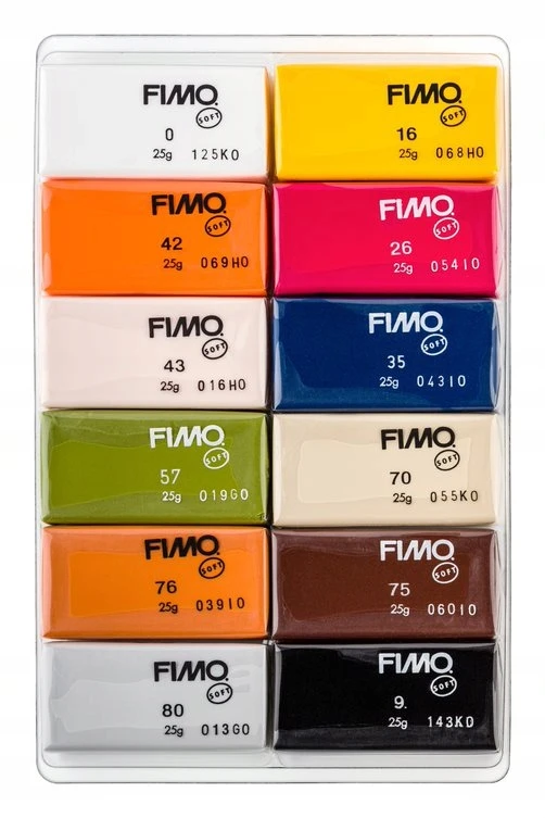 Fimo Soft masė modeliavimo, natūralių spalvų rinkinys, 12x25g