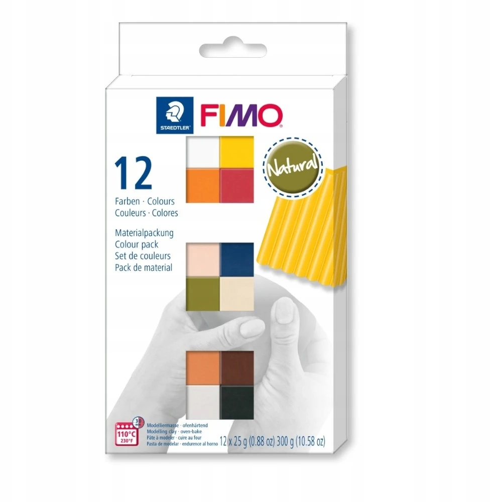 Fimo Soft masė modeliavimo, natūralių spalvų rinkinys, 12x25g
