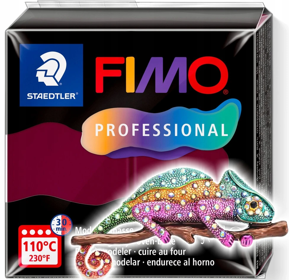 Fimo termokietėjanti masė 57g, bordo spalvos