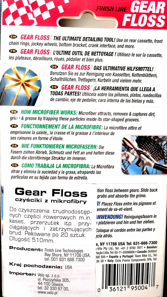 Finish Line Gear Floss valymo virvė 20 vnt