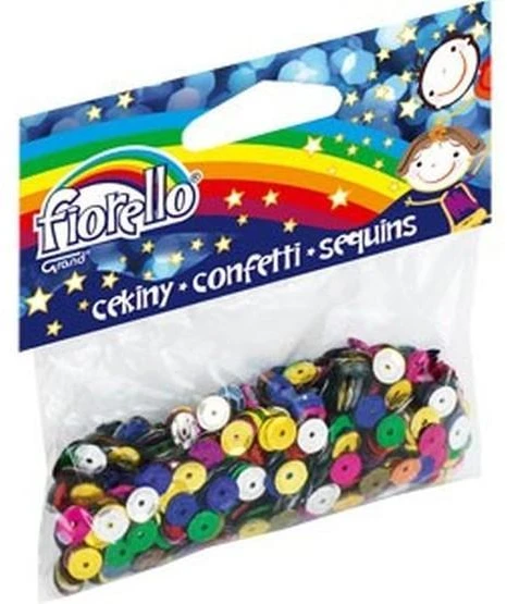Fiorello Cekini Konfetti 7mm, 14g - Spalvoti Lūžę Ratukai