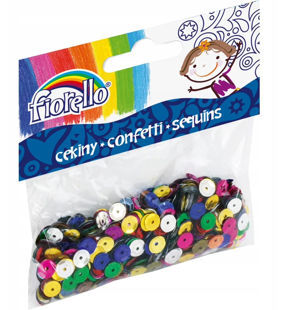 Fiorello Cekini Konfetti 7mm, 14g - Spalvoti Lūžę Ratukai