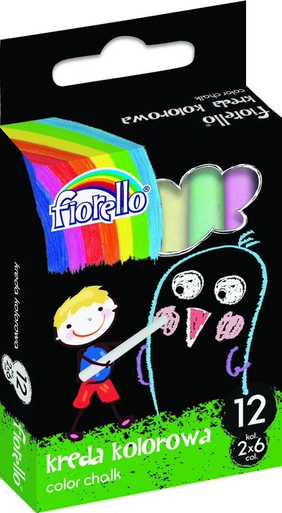 FIORELLO Spalvota kreida 12 vnt. 6 SPALVOS Apvalios