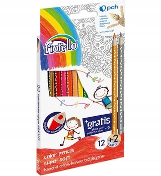 Fiorello Super Soft kreidelės, 12 spalvų + 2 galandytuvai