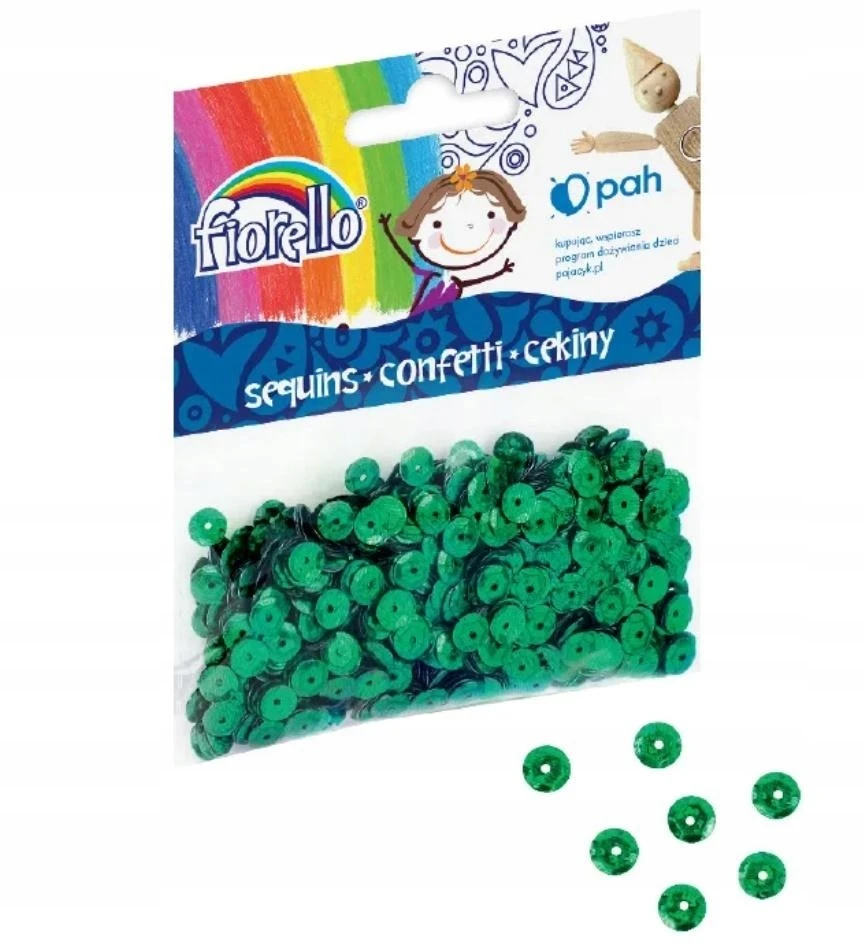 Fiorello Žalių konfeti blizgučiai 6mm, 14g