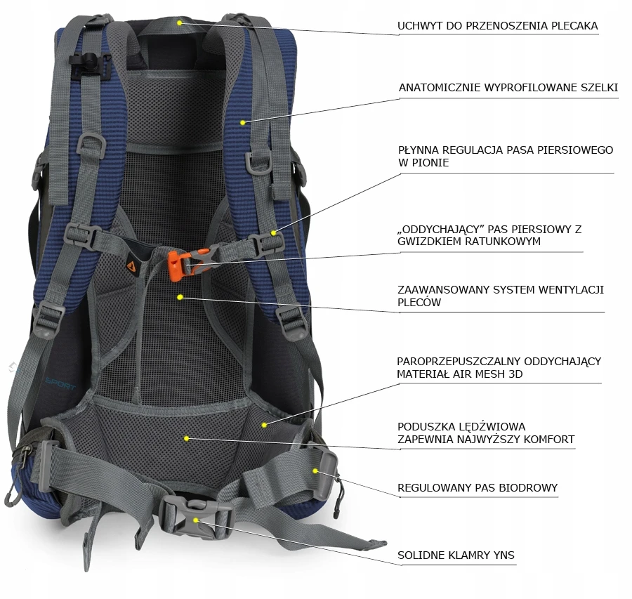FIRMĖS BERGSON MOLDE BACKPACK 30L Kvėpuojanti NUGARA