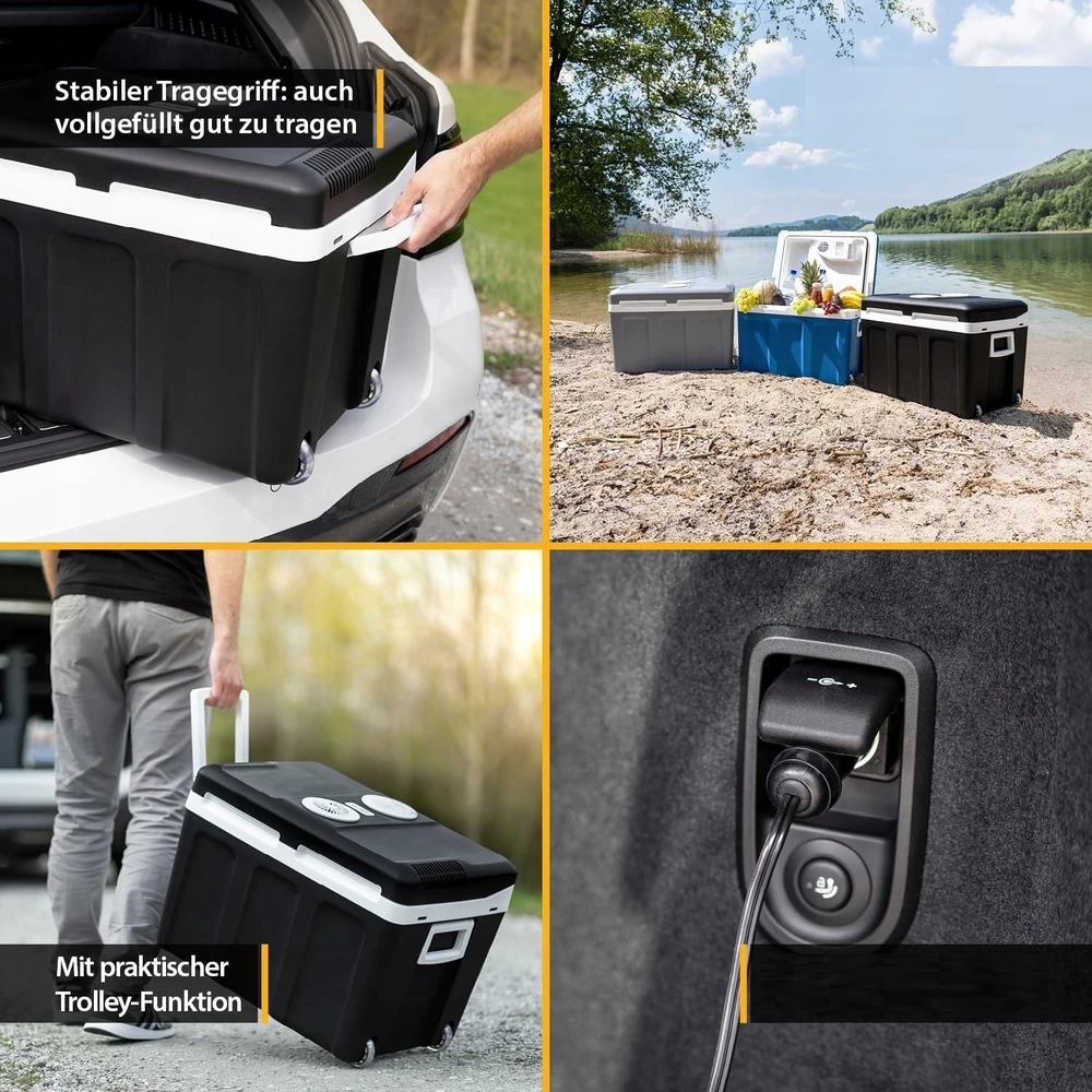 TZS First Austria Thermoelectric Cooling Box, 45L (40L Net), F, AC/DC, TROLLEY FA-5170-2-BA