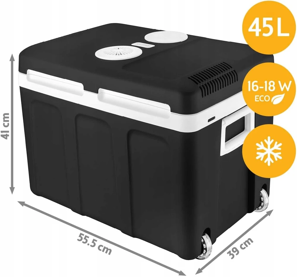TZS First Austria Thermoelectric Cooling Box, 45L (40L Net), F, AC/DC, TROLLEY FA-5170-2-BA