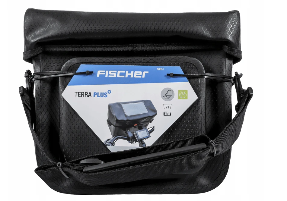 FISCHER 50651 Plus Terra dviračio vairo krepšys 7 l, atsparus vandeniui