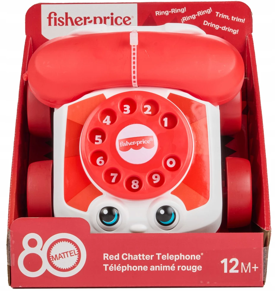 Fisher-price Klasikinis raudonas telefonas traukiamas žaislas