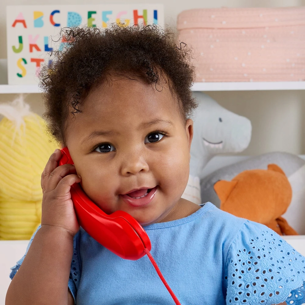 Fisher-price Klasikinis raudonas telefonas traukiamas žaislas