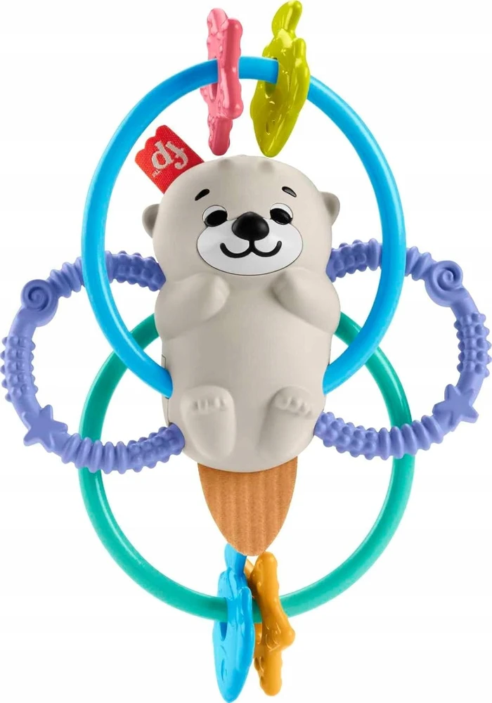Fisher-price kramtukas su barškučiu, daugiaspalvis, audinys