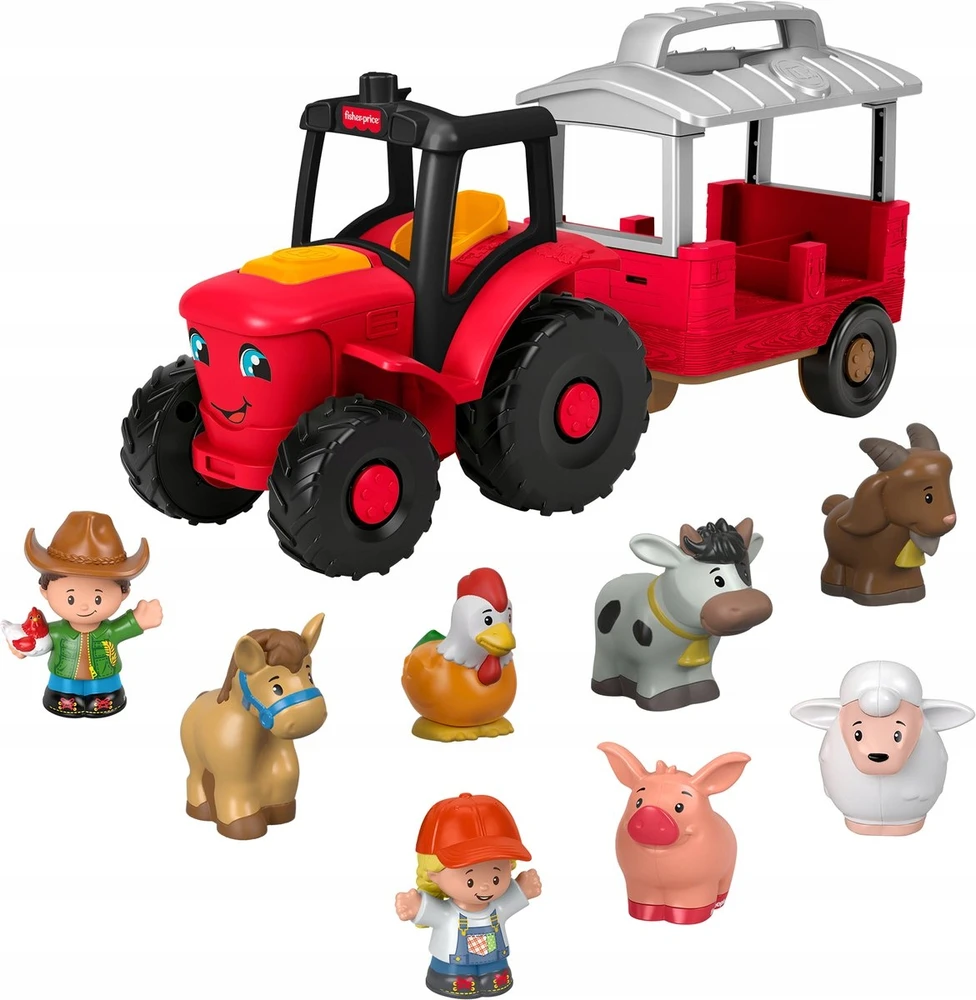 Fisher Price Fisher Vaikštynės-stumdukas traktorius su gyvūnėlių priežiūra Little People