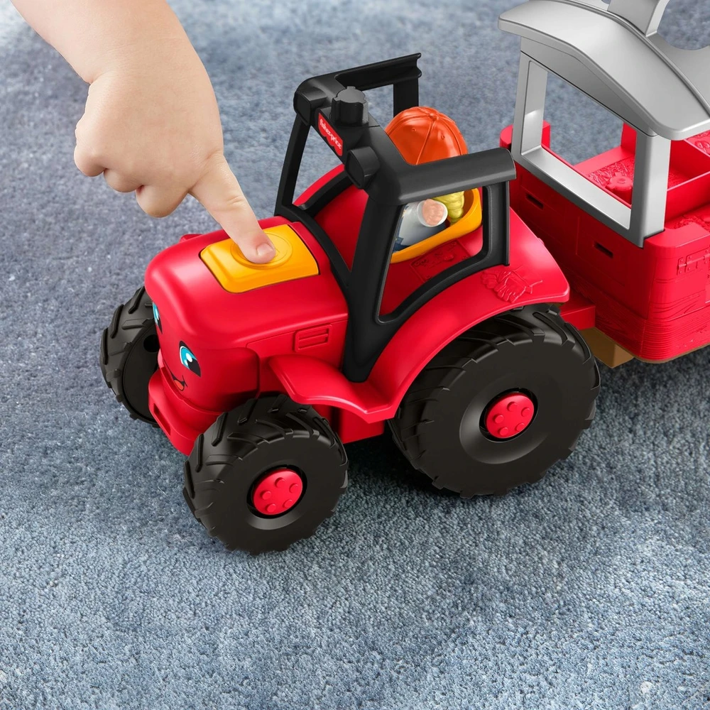 Fisher Price Fisher Vaikštynės-stumdukas traktorius su gyvūnėlių priežiūra Little People