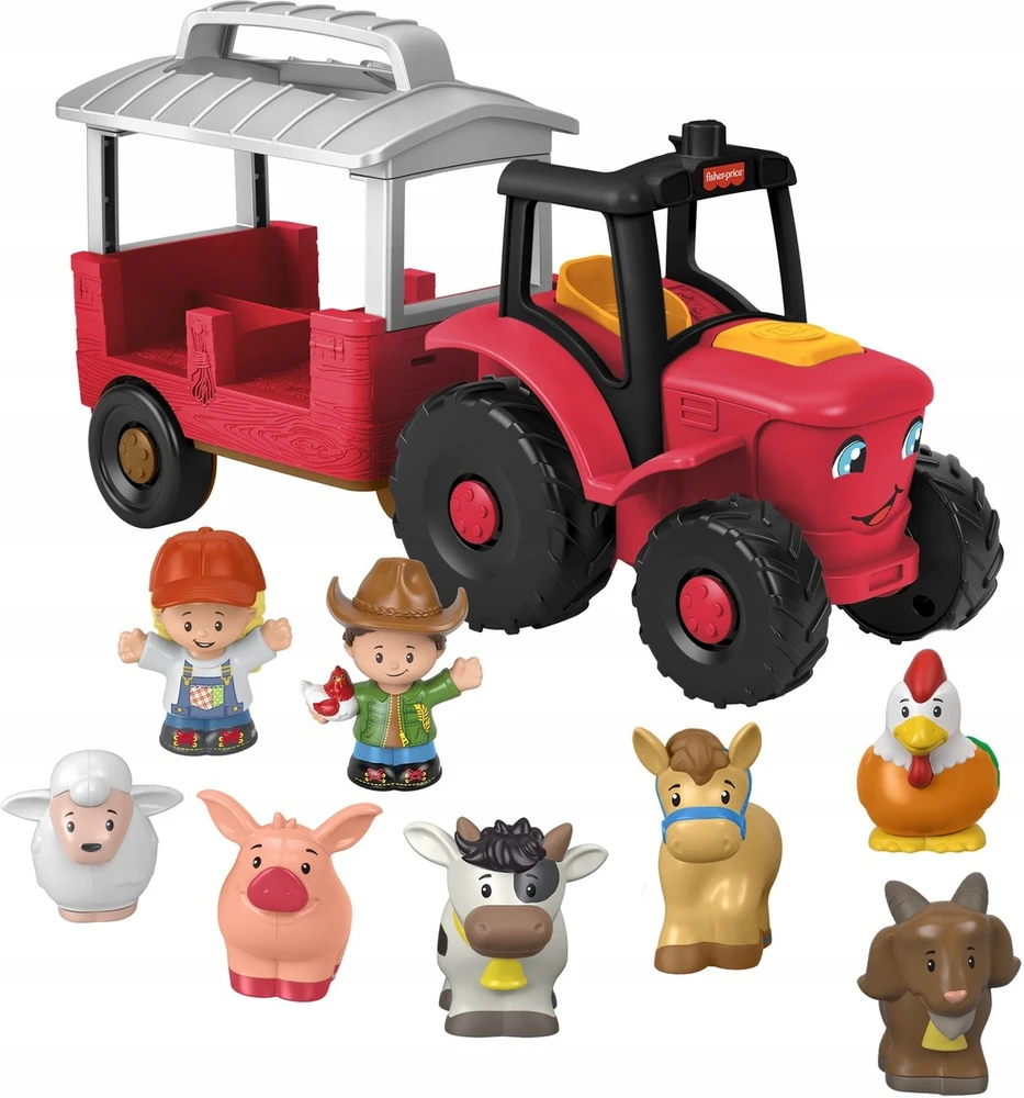 Fisher Price Fisher Vaikštynės-stumdukas traktorius su gyvūnėlių priežiūra Little People