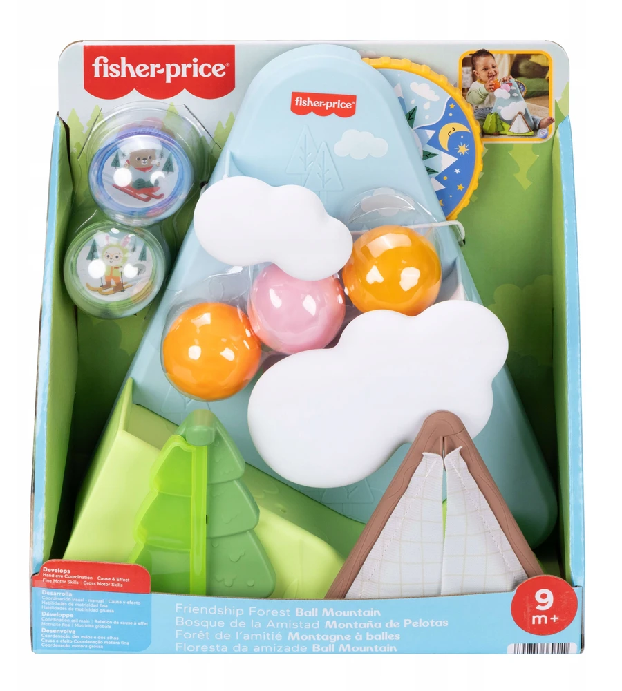 FISHER PRICE MIŠKO DRAUGAI Kalnas su kamuoliukais, aktyvuojantis žaislas +9m