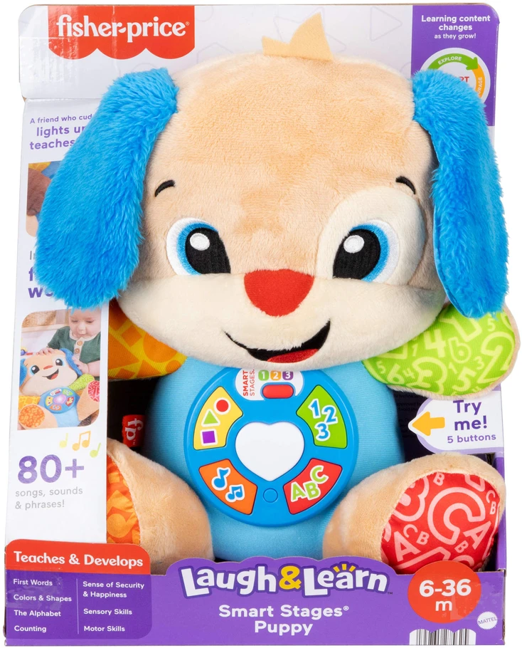 Fisher-Price "Mokykitės ir juokkitės!" Šuniukų mokinių mokymosi lygiai